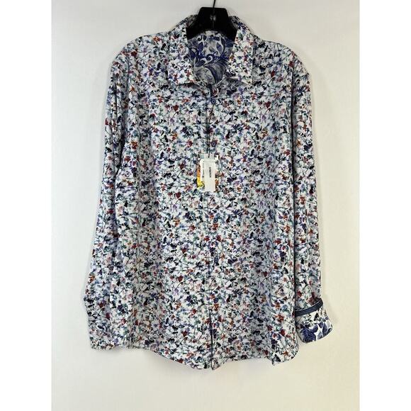 NWT Robert Graham Abstract Print Print Long Sleeve Shirt Stretch Sz XL $198 - Picture 1 of 11